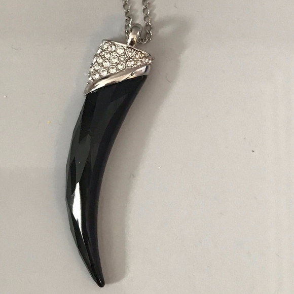Swarovski Jewelry - Swarovski black crystal horn necklace